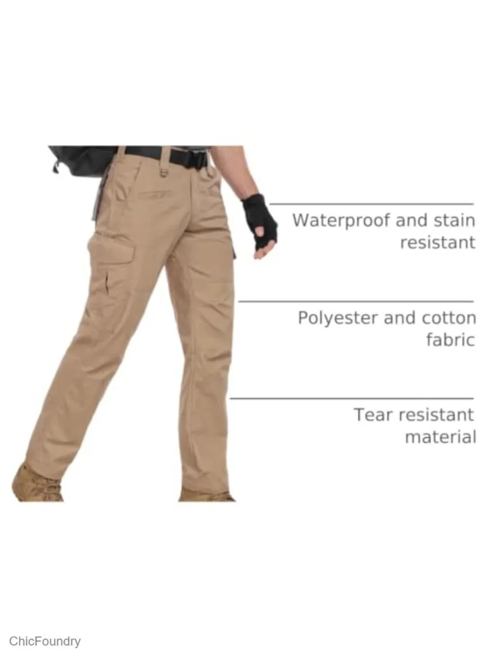 Men's Cargo Pants Ripstop Water Resistant Hiking Work Pants Multi Pockets Army